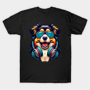 Tibetan Terrier Smiling DJ in Colorful Japanese Art T-Shirt